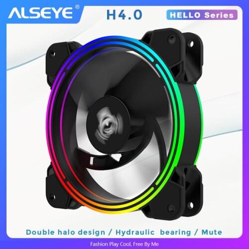 ALSEYE HALO PC Cooling Fan 4 pin PWM 120mm Static LED RGB Computer Fan for Case and CPU Fan Replacement