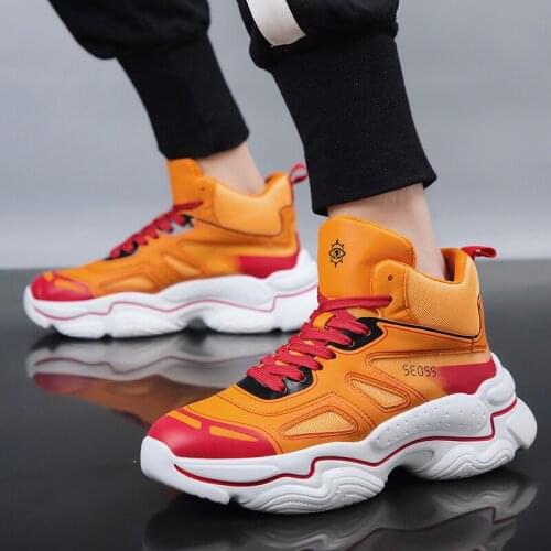 High Top Platform Sneakers Men High Quality Fashion Retro Mesh Breathable Running Shoes Man Walking Sport Shoes 39-46 Trainers