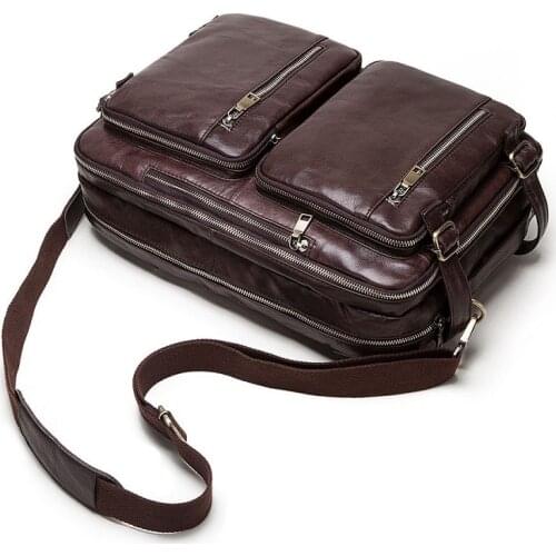 High Quality Men Briefcases Genuine Leather Business Document Bags Male Travel Bag For Men Hadbag Leather Laptop Bag