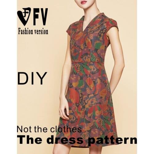 Skirt pattern female soil small cap sleeve slim dress cutting drawing design drawing BLQ-444