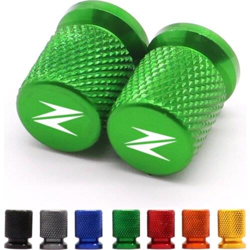 Z Motorcycle Tire Valve Wheel Tyre Valve Air Port Stem Cover Cap Plug Green CNC Aluminum for Kawasaki Z400 Z800 Z900 Z650 Z1000