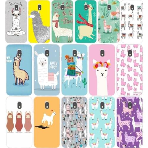 02 Cute Llama Alpaca Animals Cartoon Soft Silicone Tpu Cover phone Case for Samsung Galaxy J2 J4 Prime J6 Plus J7 2016 2017 case