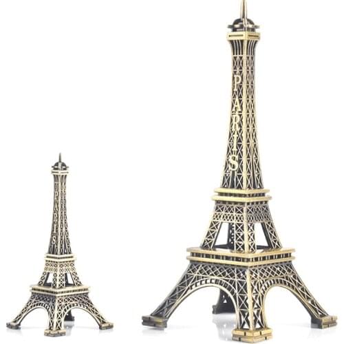 1pc Home Desk Decoration 8/15cm Paris Eiffel Tower Figurine Statue Vintage Model Art Crafts Creative Gifts Souvenir Black