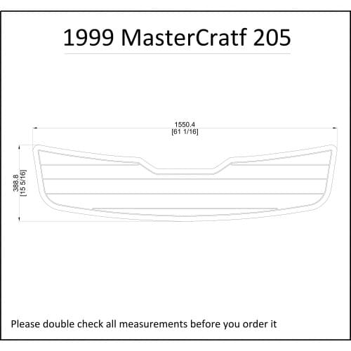 1999 MasterCraft 205 Swim Platform Pad 1/4" 6mm EVA Teak Decking