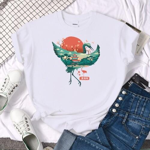 2021 Classic Sunset Print Tshirt Womens Cartoon Soft T Shirt Harajuku Graphic tee Clothing Summer Casual Tshirts Womens tops