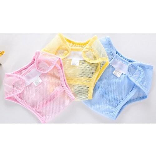 3pcs NEW Baby Diapers Newborn Breathable Mesh Diaper Pockets/Trousers Infant Cotton Reusable Pull-up Pants