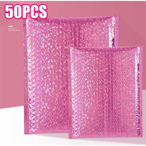 50PCS Laser Padded Envelopes Bubble Bag Courier Packaging Pouch Self-Adhering Multipurpose Postal Bubble Mailers Shipping Bags