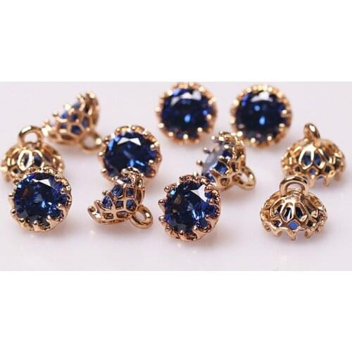 8PCS Decorative Metal Rhinestones Buttons For Clothing Summer women shirts Sweater Craft DIY Accessories Sewing Buttons YN-008