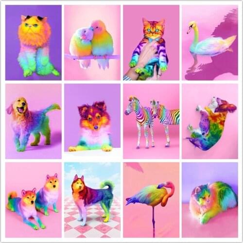 Full Drill 5D Diy Diamond Painting Animal Dog Diamond Embroidery Cat Cross Stitch Animal Series Rhinestone Mosaic Art Home Decor