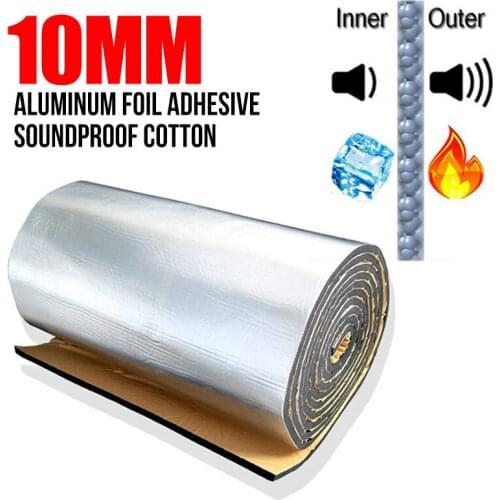 Car Heat Shield Insulation Adhesive Mat 10mm Aluminum Foil Cotton Sound Deadener
