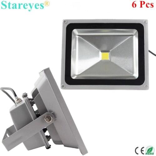 Free shipping 6 Pcs10W 20W 30W 50W 100W LED Flood light Bulb 85-265V Lighting Outdoor lamp spotlight Wall-washing lamp lighting