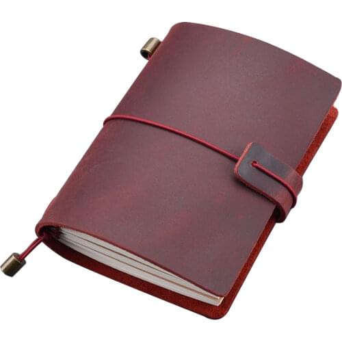 Cowhide Retro Notebook Cow Leather Travel Notebooks Loose-leaf Notebook DIY Handmade Exquisite Gift Concise Style Portable Book