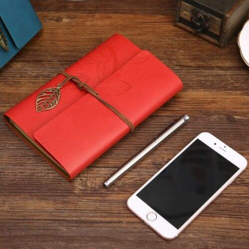 Retro Leather Loose Page Travel Manual Book Sub Schedule Record Simple Leaf Notebook Stationery College Student Notepad Thick