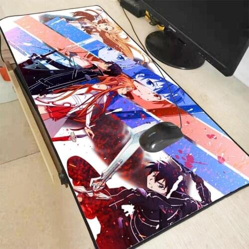 Mairuige Sword Art Online Sao Anime Large Lock Edge Mouse Pad Gamer Play Mat Speed Version Gaming Mouse Pad Keyboard Pad for Lol