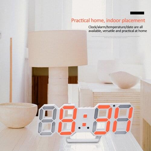 Digital Electronic Clock Wall Clock Snooze Table Clocks LED 12/24 Hour Display Alarm Clock Hanging Watch Calendar Digital Clocks