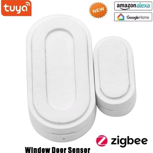 Newest Tuya ZigBee Window Door Sensor Smart Life App Remote Check Smart Home Security Alarm Detector For Alexa Google Home