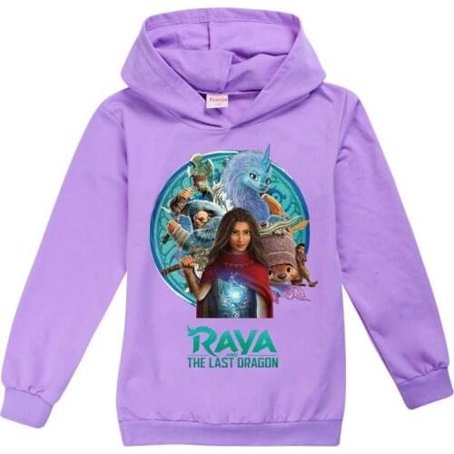 Raya and The Last Dragon Childrens Clothing Trendy Fashion Boys Hooded Tops Sweatshirts Raya 3D Cartoon Hoodies for Teen Girls