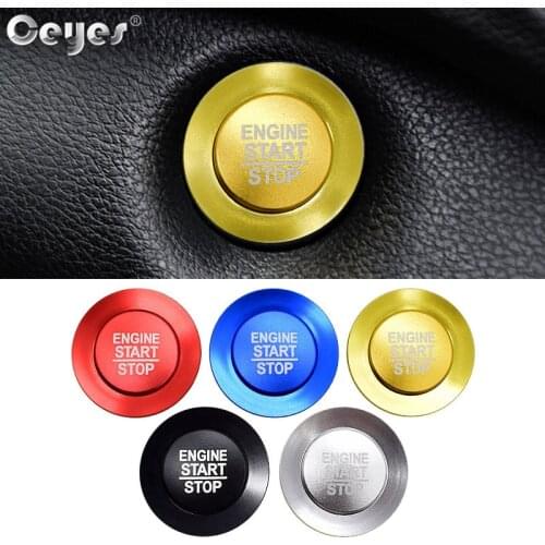 For Jeep Renegade Compass Wrangler Auto Push Engine Start Stop Button Ring Cap Cover Case Interior Decor Accessories Car Styling
