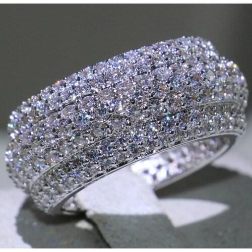 Classic Luxury Jewellery Brand Marquise Cut Beautifully Zircon Painting Complete CZ Engagement Wedding Ring