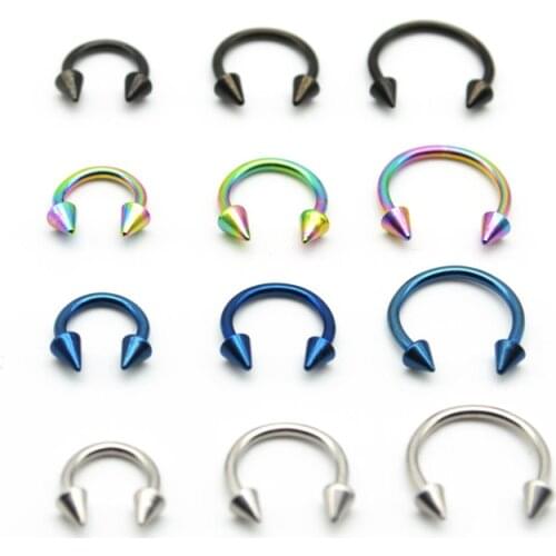 Cone Horseshoe 316L Surgical Steel Nostril Nose Ring Circular Sexy Piercing Rings CBR Earring16G Body Jewelry For Women Girl