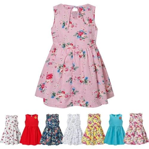 Kidswant Girl Summer Clothing Boho Sleeveless Sundress Floral Baby Princess Dresses Kids Casual Outfits From 6 Months to 6 Years