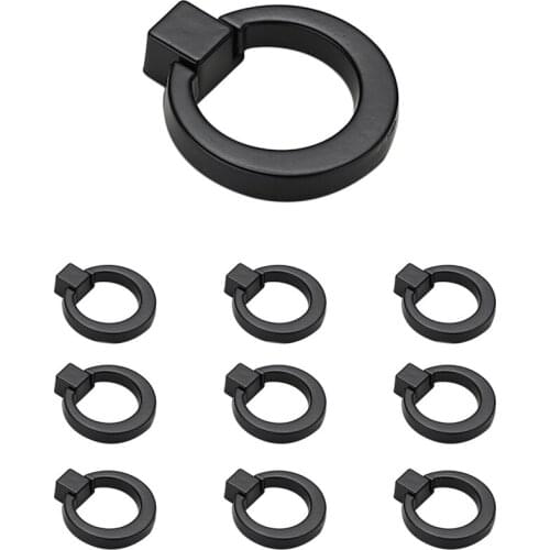10 Pcs Furniture Hardware Accessories Drawer Cabinet Door Handle American Black Cabinet Wardrobe Single Hole Knobs