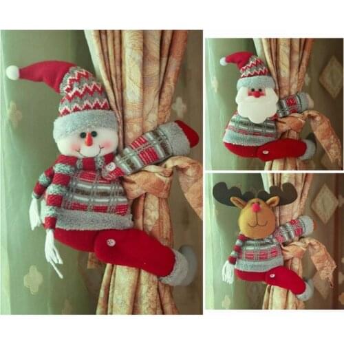 Cute Christmas Curtain Buckle Christmas Decorations for Home Window Decoration Santa Claus Christmas Ornament Home Supplies