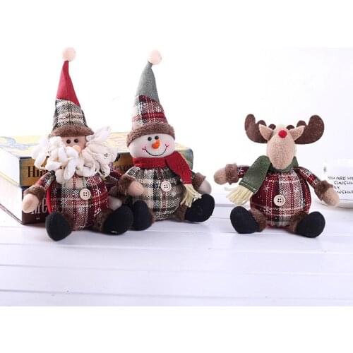 Cute Santa Snowman Deer Shaped Doll Christmas Ornament Decoration Christmas Tree Hanging Ornament Christmas for Kids Gifts Doll