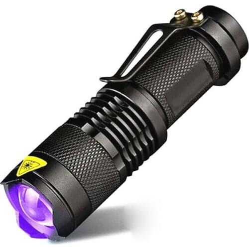 UV Powerful Flashlight Torch Zoomable Flashlight Bicycle Flashlight Portable Outdoor Camping Fishing Flashlight Without Battery