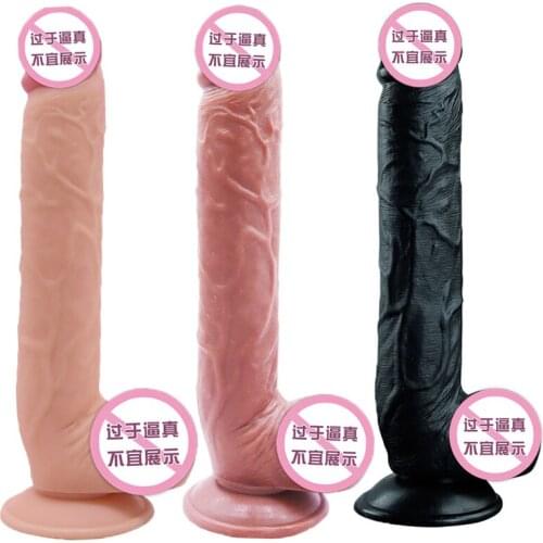 Soft Flesh Dildo Realistic with Suction Cup Sucker Big Artificial Penis for Women Sex Toys Female Masturbator Adult S0283