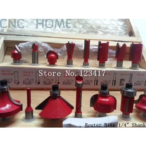 15pcs/set Round Over Router Bit Set, Wood CNC Milling Cutters, Woodworking Machine Drill Tools, 1/2-Inch(12.7mm)