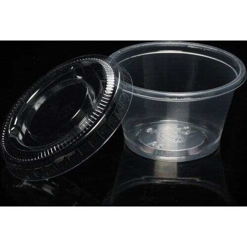 100 Set Disposable Pudding Cup Plastic sauce cups lid jelly Bowl Dessert yogurt small mini box home party Wedding 1/2/3/4/5/6oz