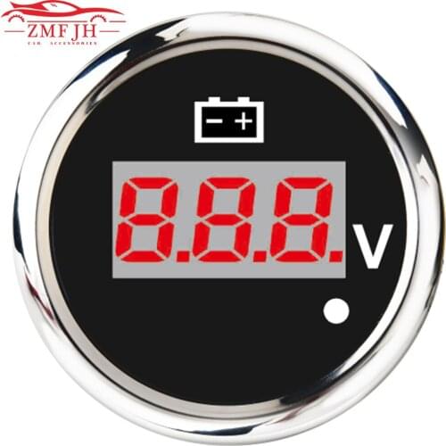New 52mm Digital Volt Meter Gauge 8-32V Universal Marine Voltmeter For Car Motor Marine Boat Truck Motorcycle with Red Backlight