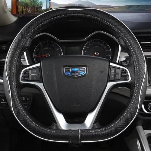 D Type Car Steering Wheel Cover Wrap For Geely Atlas 2016 - 2021 Coolray I 2020 2021 Emgrand 7 2018 - 2021 Emgrand GT 2015- 2021