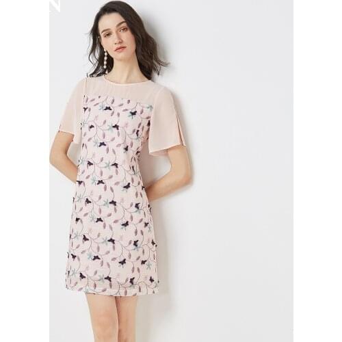 Tahan/taihe Xia Stereo Butterfly Horn Sleeve Waist Dress