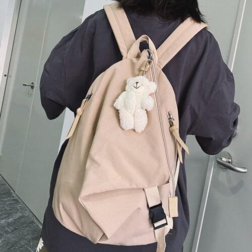 Simple Travel Backbag Unisex Waterproof Nylon Small Backpack Casual Student Schoolbag Lightweight Folding Women Backpack