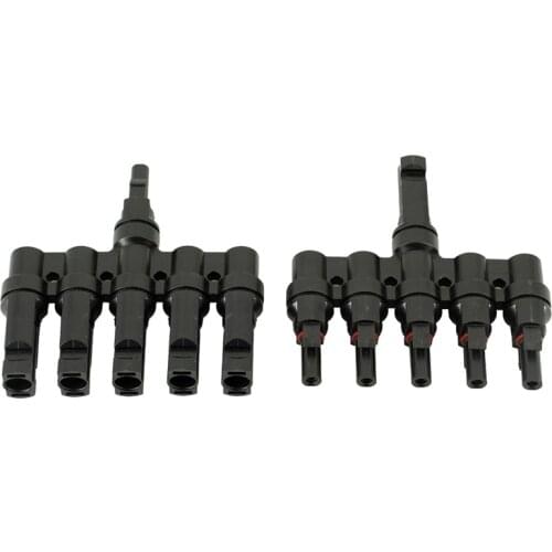 5 To 1 PV Connector Branch Male Female Solar Photovoltaic Connection Plug For Solar Power System