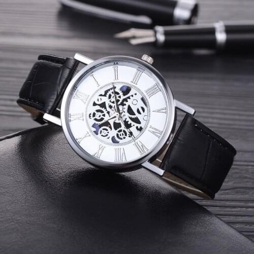 Luxury Mens Wrist Watches Hollow Out Designer Roman Numerals Watch For Male Clocks