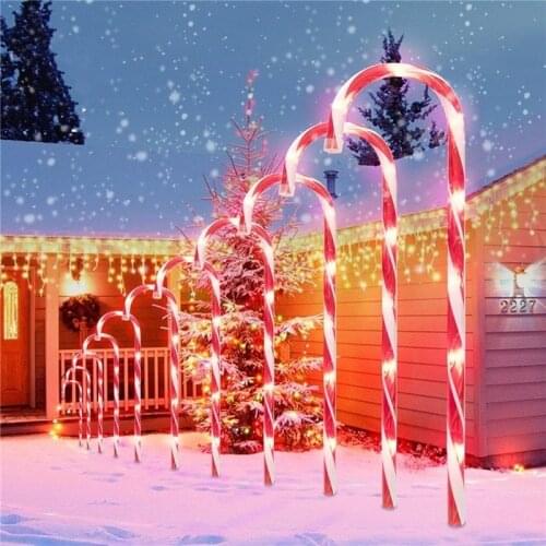 EU Plug/US Plug/Solar Power Christmas Candy Cane Lights Solar Lights Outdoor Solar Lawn Lamp LED Garden Pathway Yard Lawn Lights