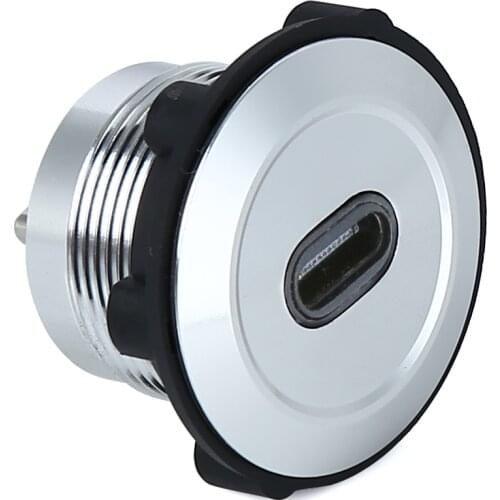 22mm Panel mount round hole USB-C TYPE socket/connector/USB C Female to Male