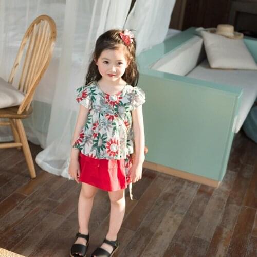 Tonytaobaby Summer New Girl Baby Girl Flower Set Girls Two Piece Set Toddler Girl Clothes