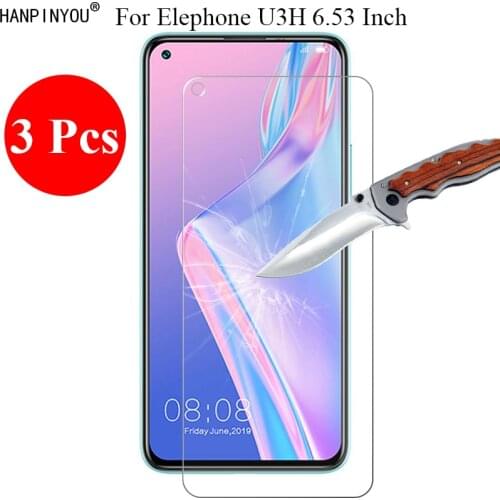 3 Pcs/Lot 9H 2.5D Tempered Glass Screen Protector For Elephone U3H 6.53" Protective Film