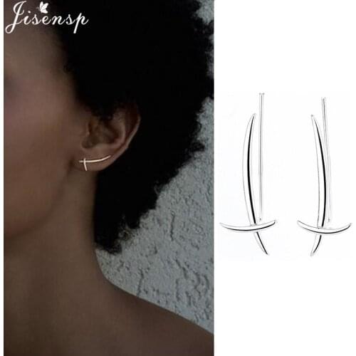 Jisensp New Punk Cross Earrings Vintage Simple Ear Climber Cute Stud Earrings for Women Everyday Jewelry Brincos DropShipping