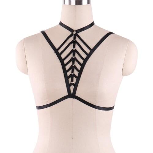 Womens Body Harness Bondage Sexy Lingerie Top Cage Bra Fetish Party Harajuku Gothic Pole Dance Strappy Cosplay Wear Harness Bra