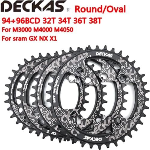 DECKAS 94+96 BCD bicycle chainwheel 32T 34T 36T 38T MTB bike Chainringmountain Crown Round Oval for M4000 M4050 GX NX X1 Crank