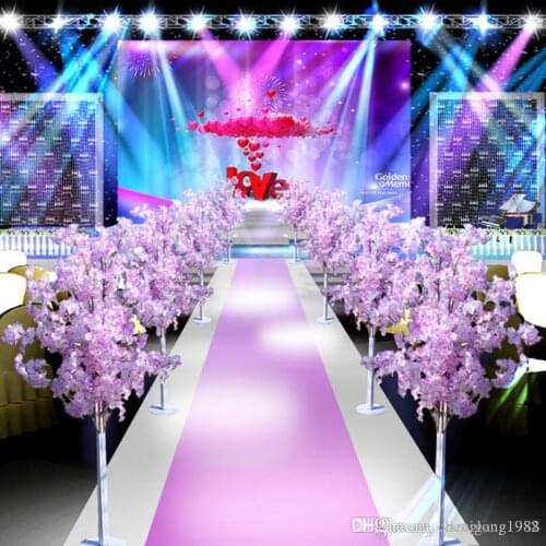 1.5M 5feet Height white Artificial Cherry Blossom Tree Roman Column Road Leads For Wedding Mall Opened Props