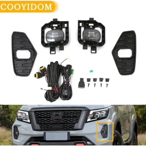 1 set LED DRL Fog Lights Fog LIght Spot Light Fog Lamp Cover Grill Harness Switch For Nissan NAVARA Nueva Facelift Pro-4X 2021