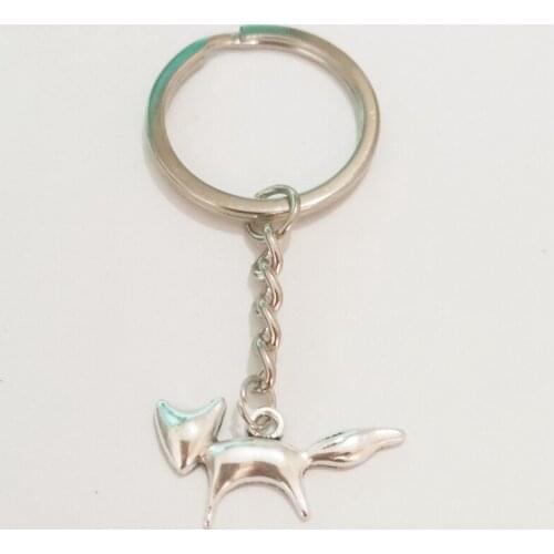 1Pcs Daily Life Inspires New Silver Plated 3D Fashion Fox, Mini Keychain Fashion Mini Jewelry DIY Handmade