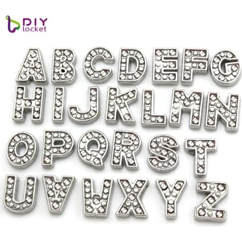 10pcs Sparkling Crystal A-Z Alphabet Letter Floating Charms Initial Locket Charms Pendants For Floating Locket LSFC113