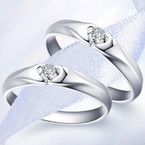 14K Au585 White Gold Ring Lovers Wedding Anniversary Engagement Ring Heart Round Moissanite Diamond Casual Sporty Classic TRENDY